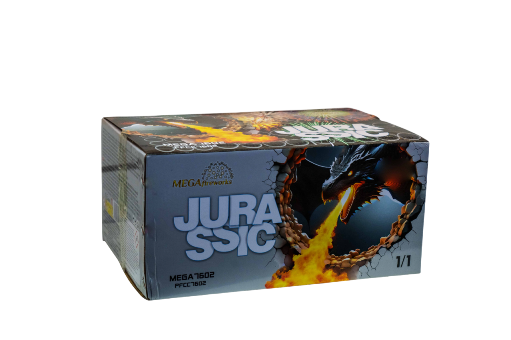 Fejerverkas 76 šūvių baterija Mega7602 „Jurassic”