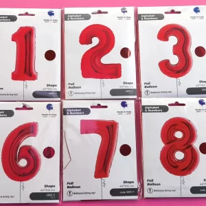 Foliniai balionai - skaičiai, įvairių spalvų