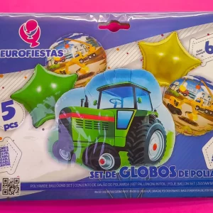 Folinių balionų rinkinys "Traktoriai" 5vnt