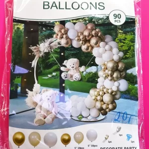 Auksinio atspalvio balionų rinkinys 90vnt